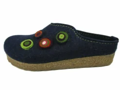Hausschuhe blau HAFLINGER Grizzly Filzclog Kanon kapitän