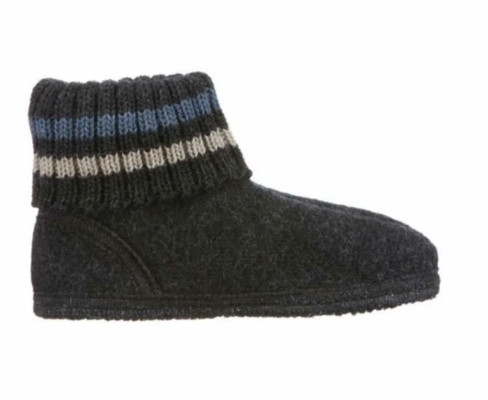 Hausschuhe schwarz Hüttenschuh Paul Graphit