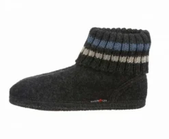 Hausschuhe schwarz Hüttenschuh Paul Graphit