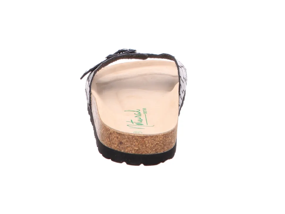 Klassische Sandalen schwarz Tieffußbett-bis30mm