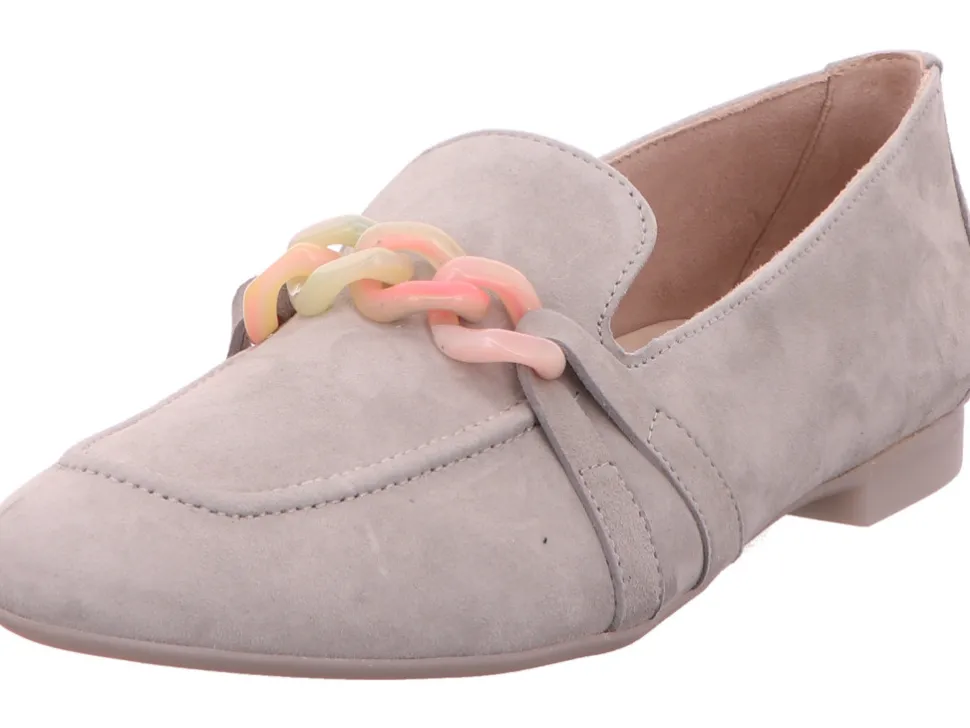 Klassische Slipper grau Slipper Loafer Leder Grau Hellgrau Damen