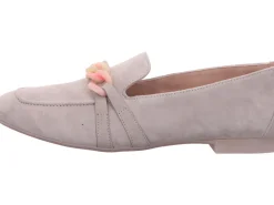 Klassische Slipper grau Slipper Loafer Leder Grau Hellgrau Damen
