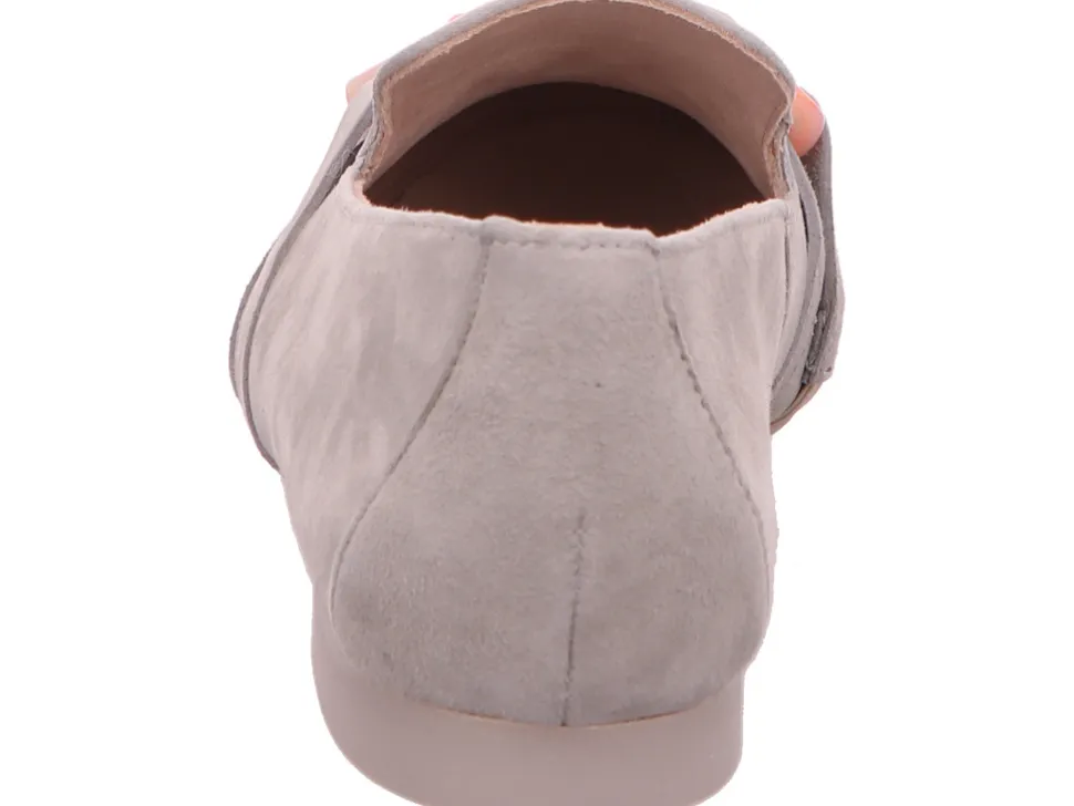 Klassische Slipper grau Slipper Loafer Leder Grau Hellgrau Damen