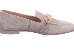 Klassische Slipper grau Slipper Loafer Leder Grau Hellgrau Damen
