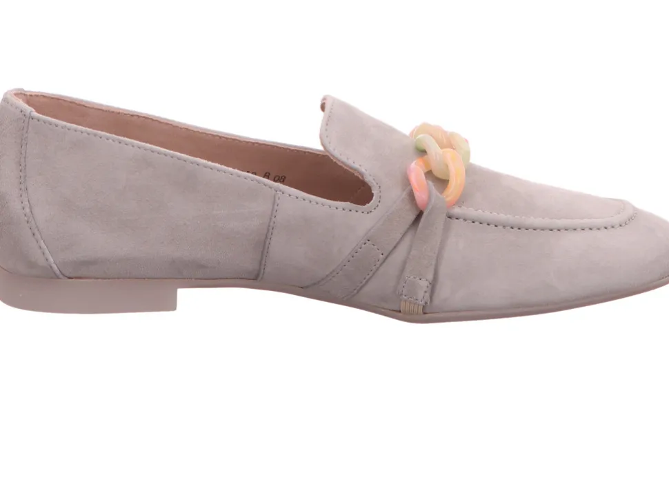 Klassische Slipper grau Slipper Loafer Leder Grau Hellgrau Damen
