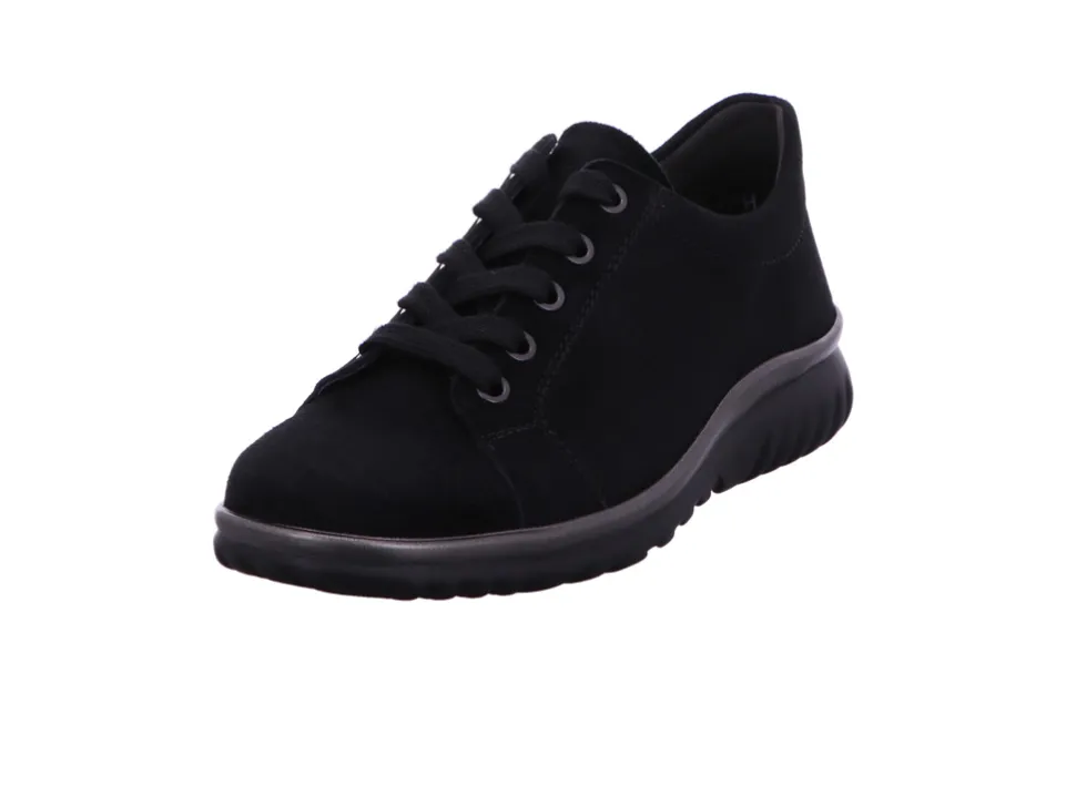 Komfort Schnürer schwarz SAMT-CHEVRO