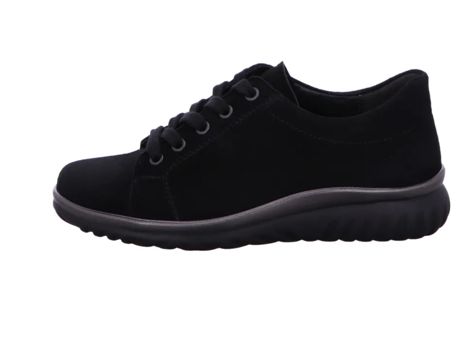 Komfort Schnürer schwarz SAMT-CHEVRO
