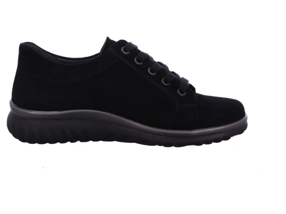 Komfort Schnürer schwarz SAMT-CHEVRO