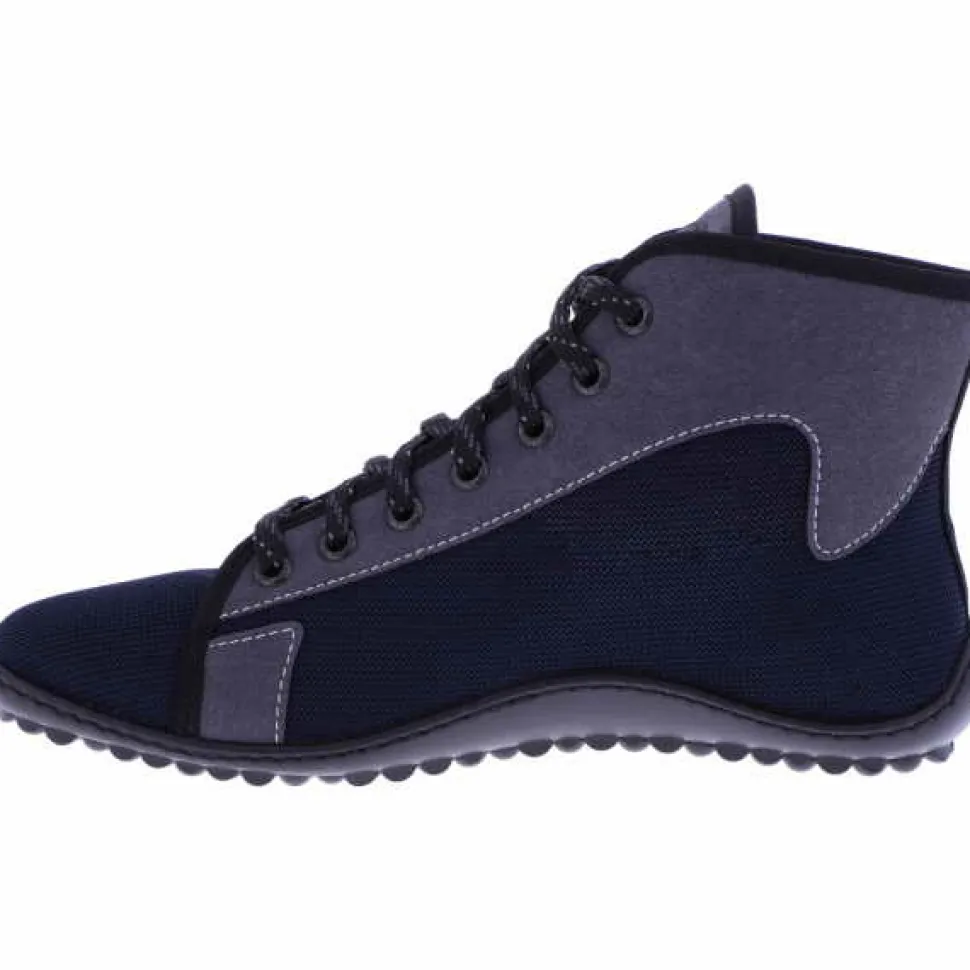 Schnür-Stiefeletten blau Barfuß Stiefelette Jaspar