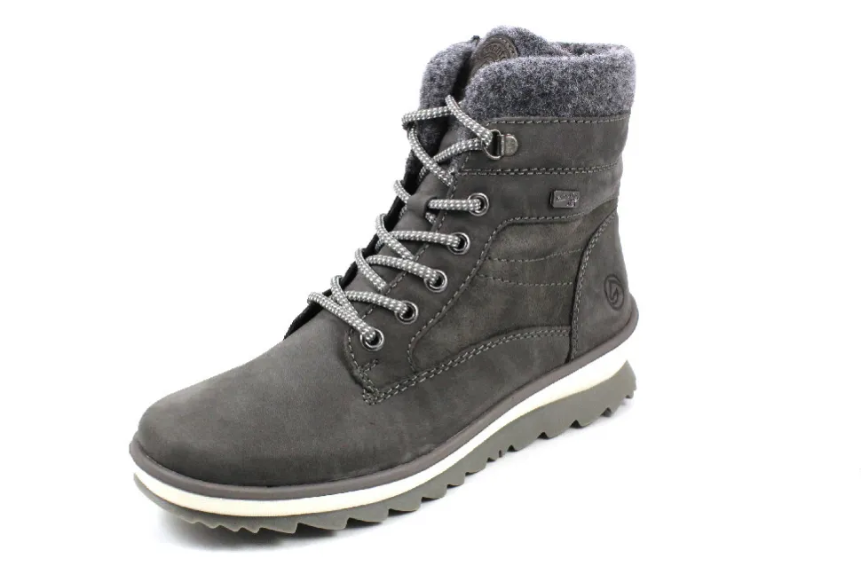 Schnür-Stiefeletten grau