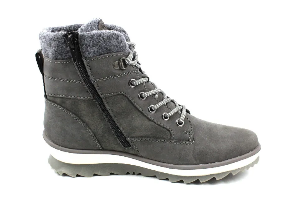 Schnür-Stiefeletten grau