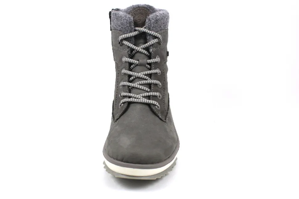 Schnür-Stiefeletten grau
