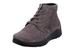 Schnür-Stiefeletten taupe SAMT-CHEVRO