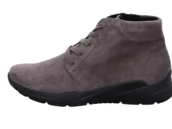 Schnür-Stiefeletten taupe SAMT-CHEVRO