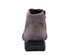 Schnür-Stiefeletten taupe SAMT-CHEVRO